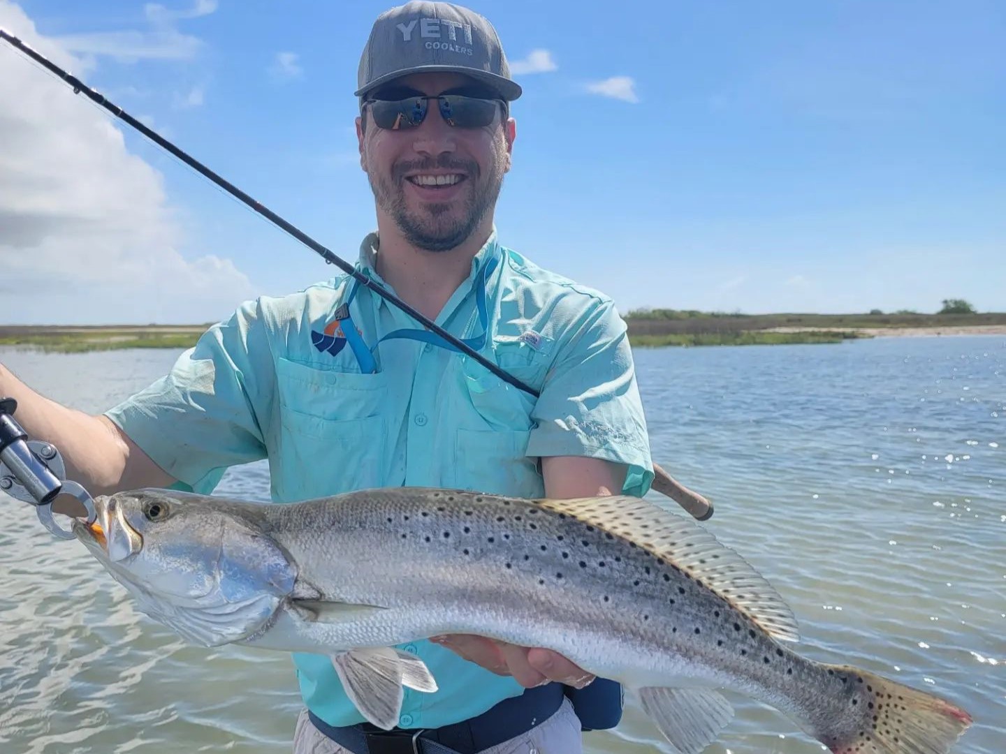 Spotted weakfish caught in Aransas Pass