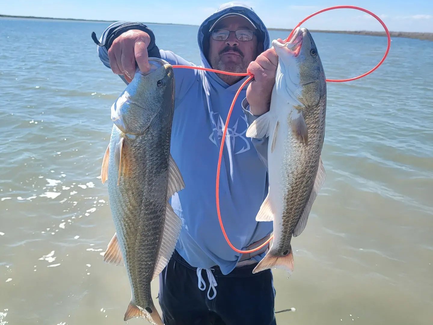 Two big redfish caught in Aransas Pass