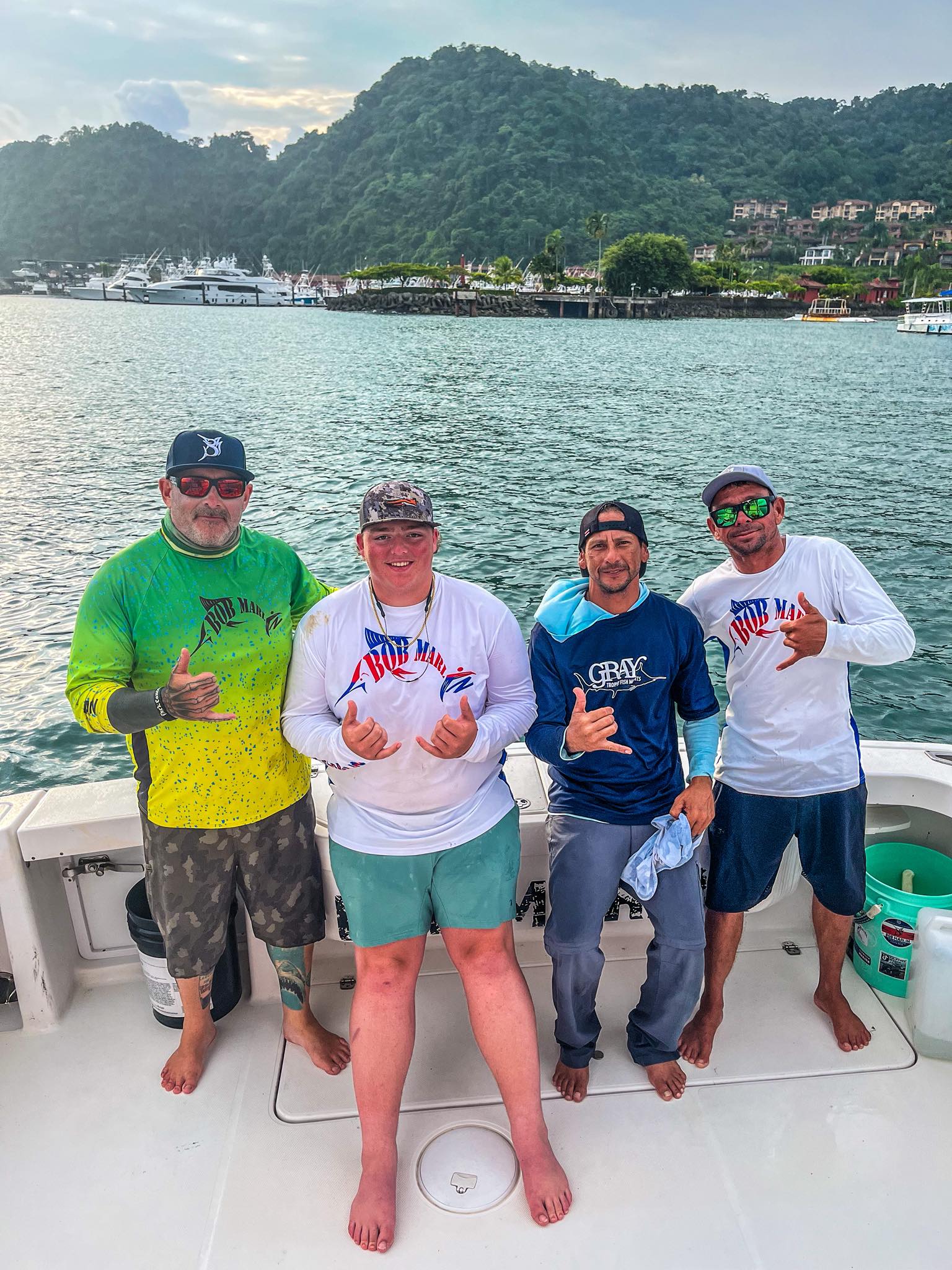 Four people in Puntarenas Province enjoying a fishing and tour adventure