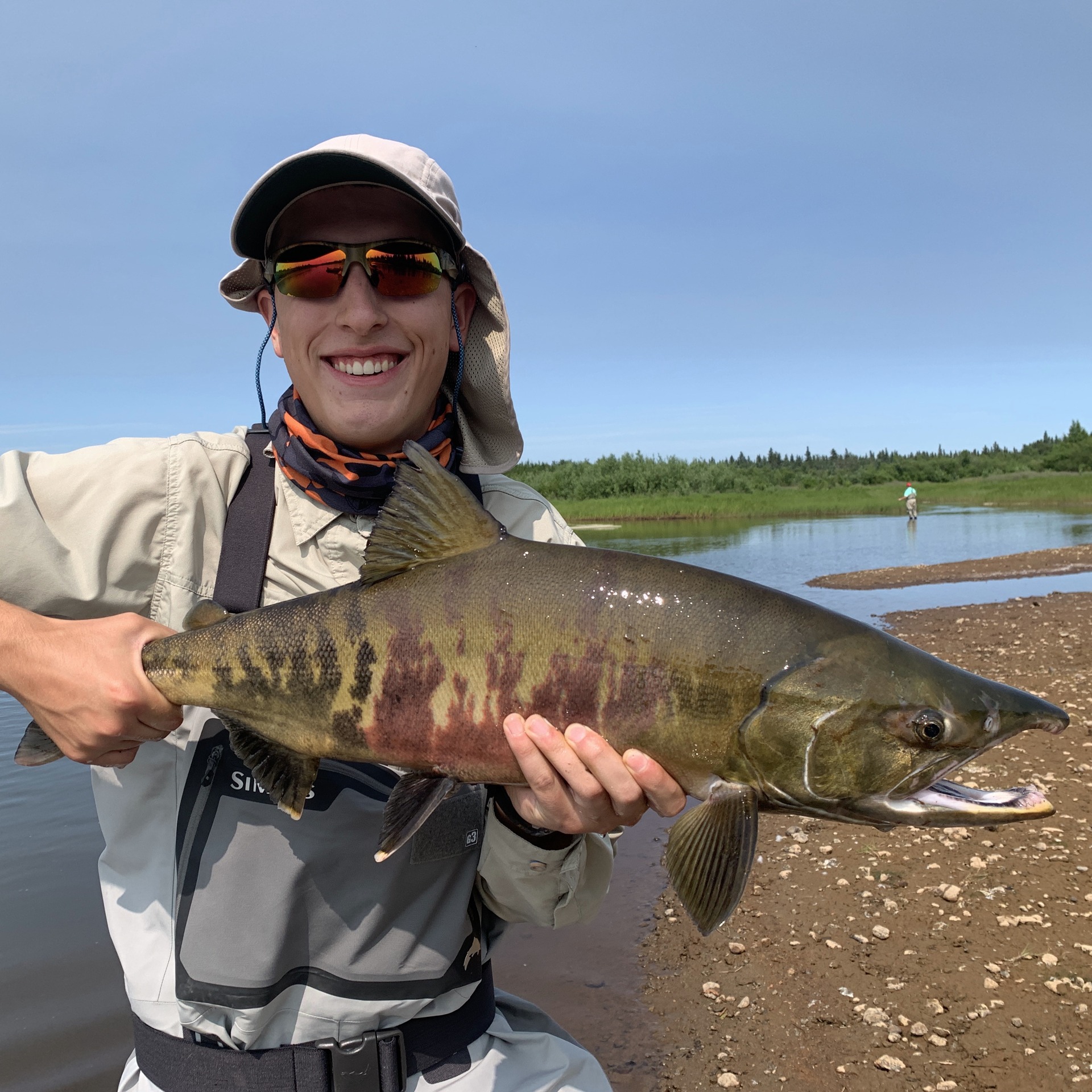 Fisherman in AK with a large catch