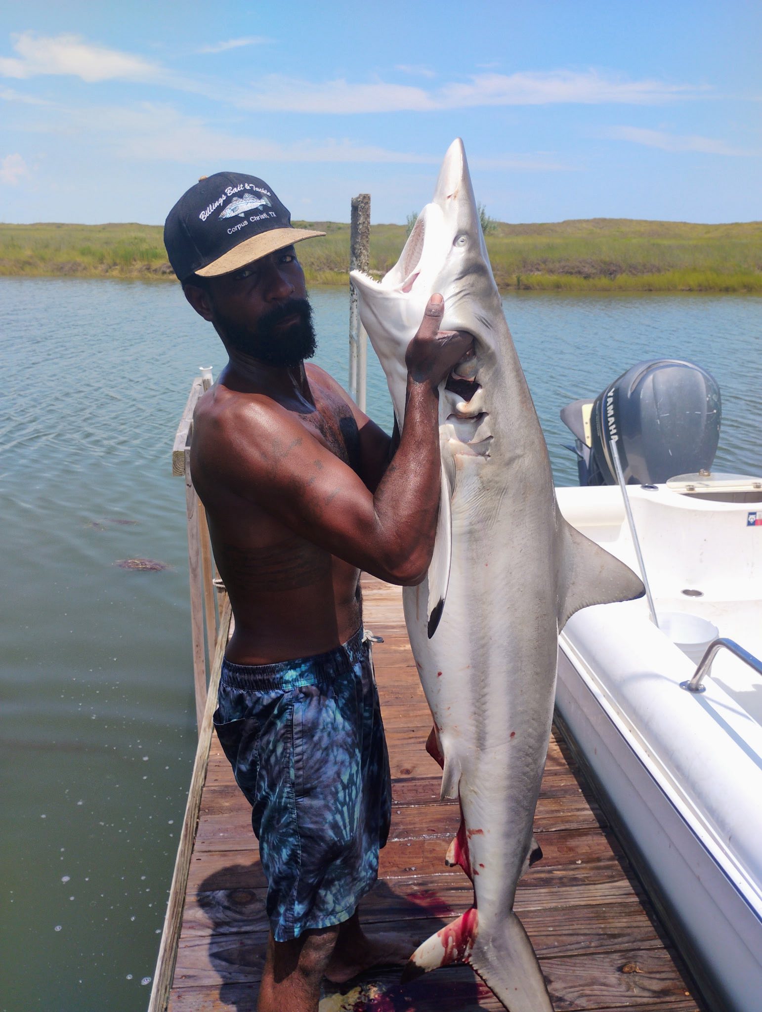 Catching an Atlantic Sharpnose Shark in Corpus Christi