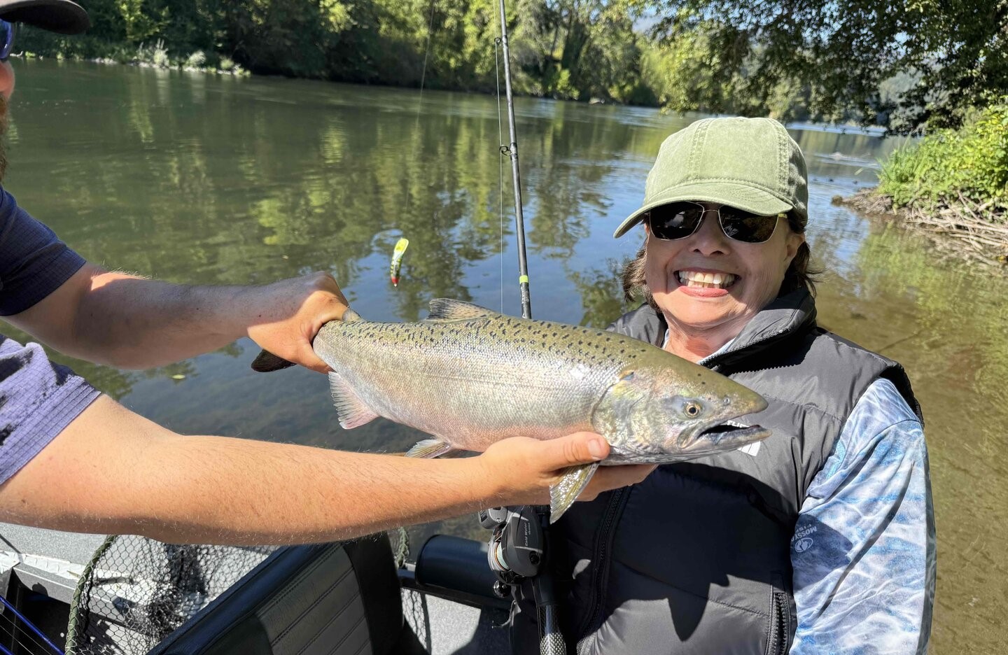 Chinook salmon caught while fishing in Grants Pass Oregon