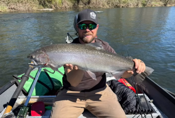 Rainbow trout caught while fishing in Grants Pass Oregon