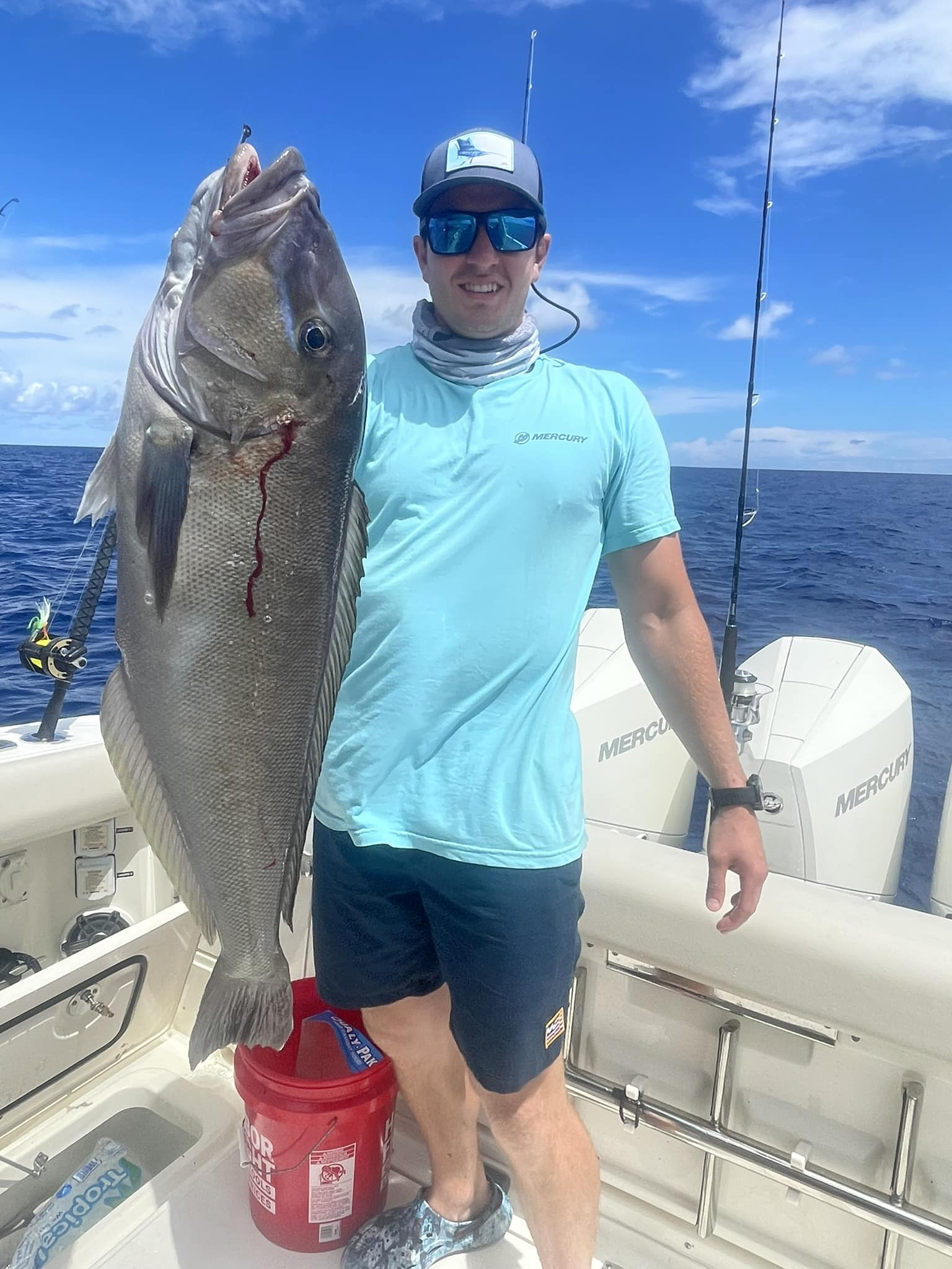 Large grouper fish caught while deep sea fishing in Little Torch Key FL
