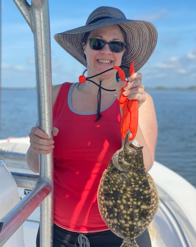 Southern Flounder being caught while fishing at Midway