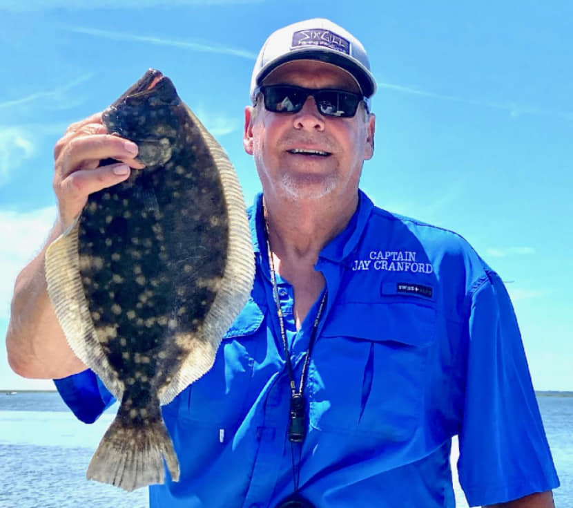 A summer flounder, a single 17-inch fish, caught while fishing in GA