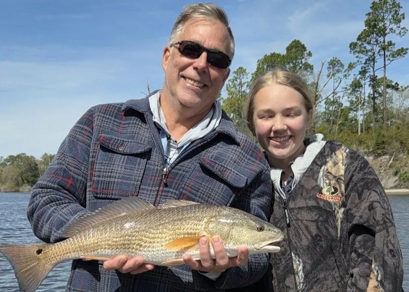 Redfish catch displayed at Panama City Beach FL fishing trip
