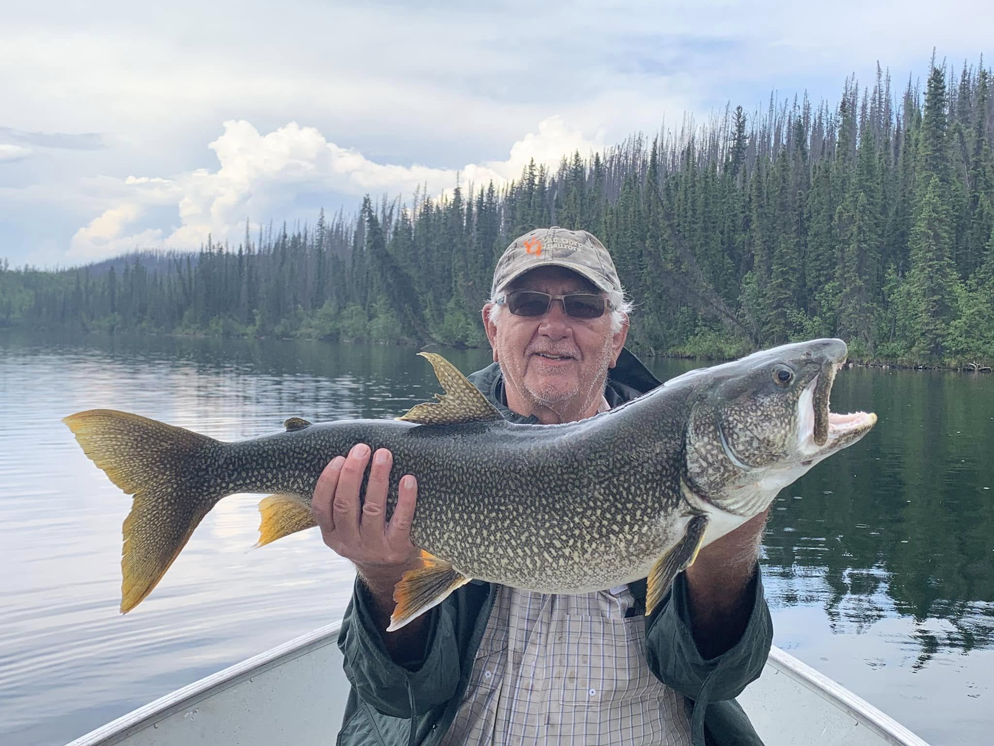 A large lake trout caught while fishing in Yukon, Canada