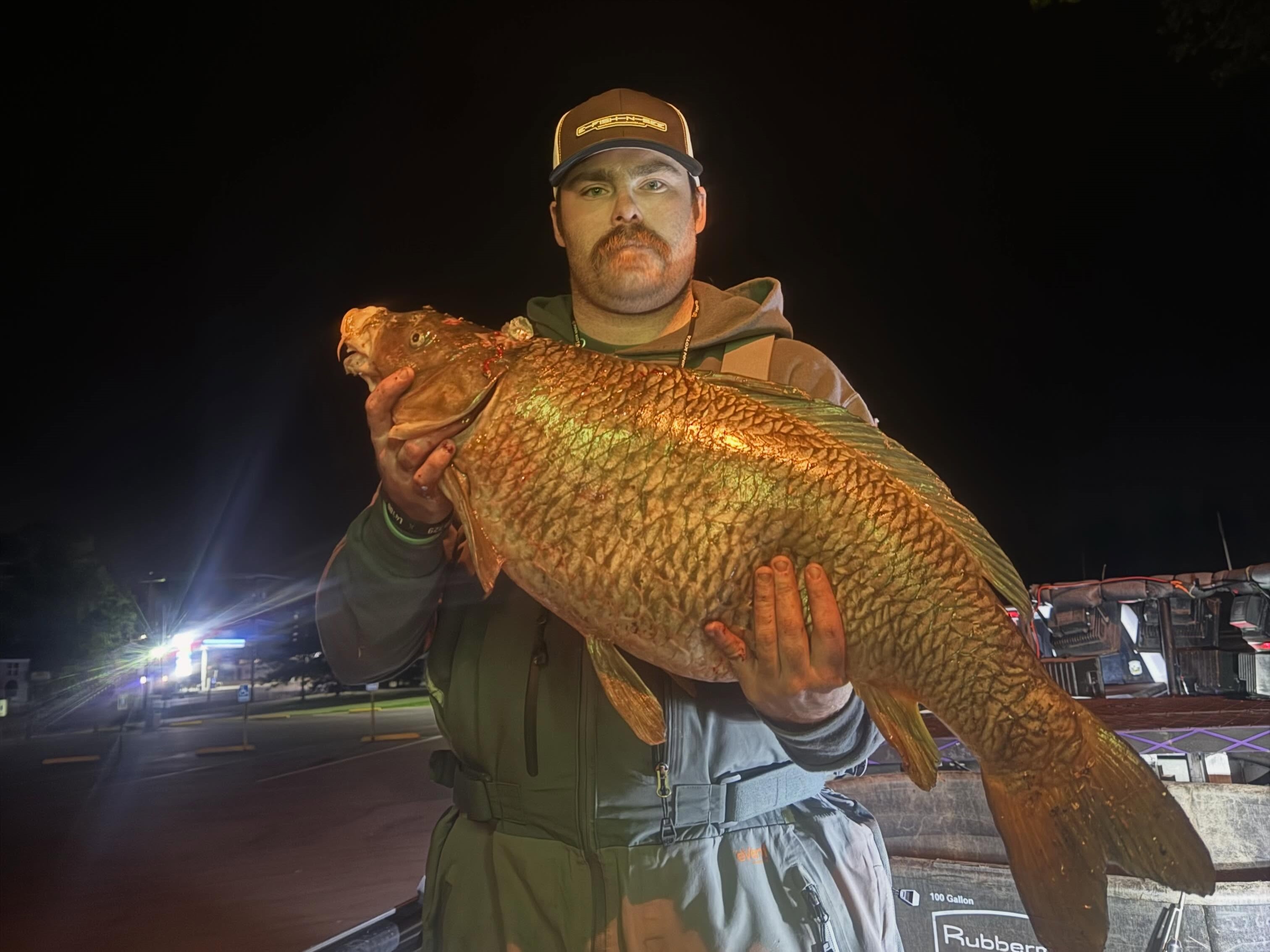 Captain James Cooper guiding fishing trip on Delavan Lake for walleye, bass, and crappie