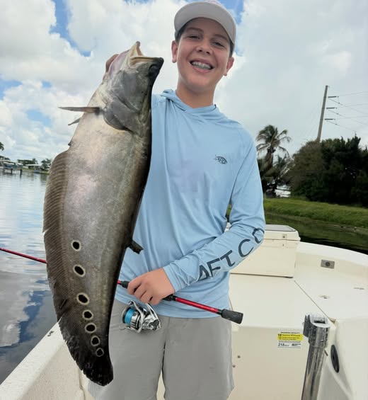Large fish catch displayed on fishing boat in Delray Beach FL