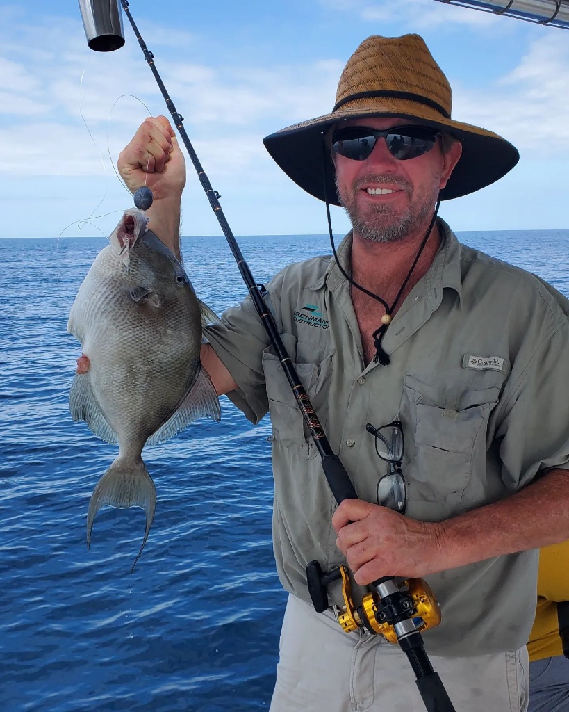 Caught a grey triggerfish measuring 13 inches in FL