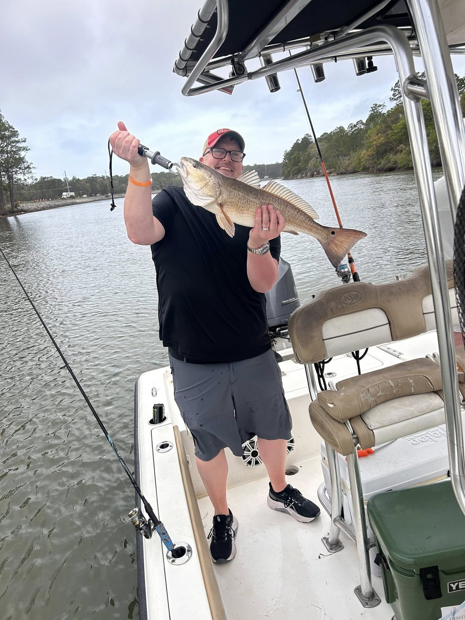 Redfish caught on fishing boat in Pensacola FL waters