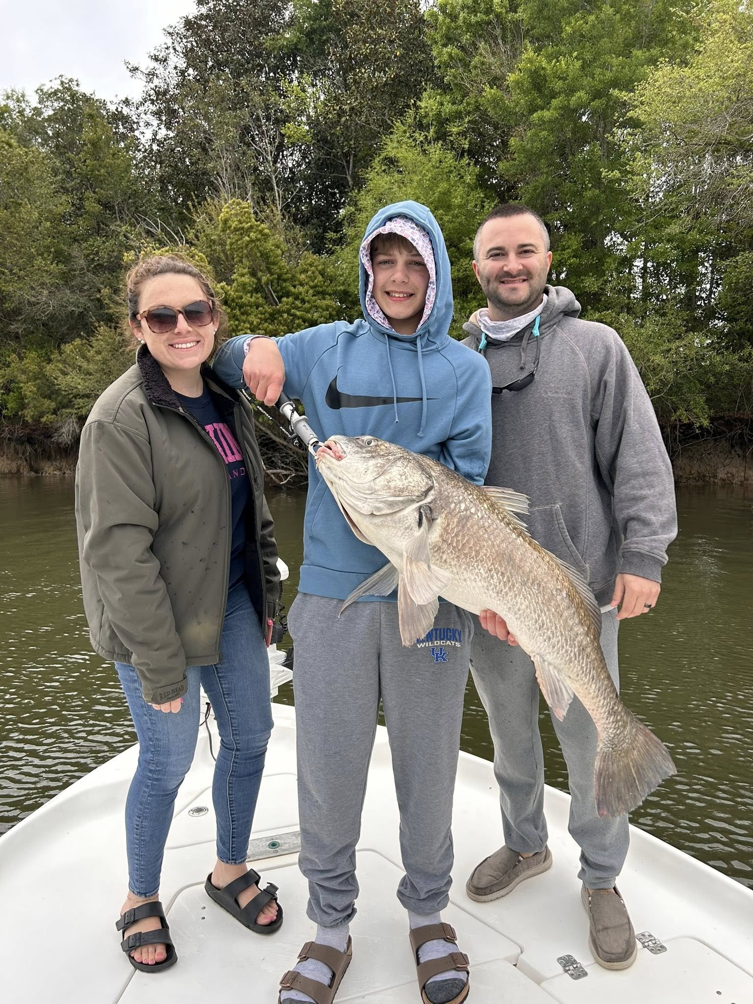 Large redfish caught during fishing trip on boat in Pensacola FL waters