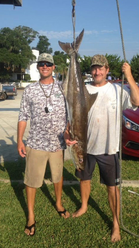 Cobia, a big fish, caught while fishing at Wrightsville Beach