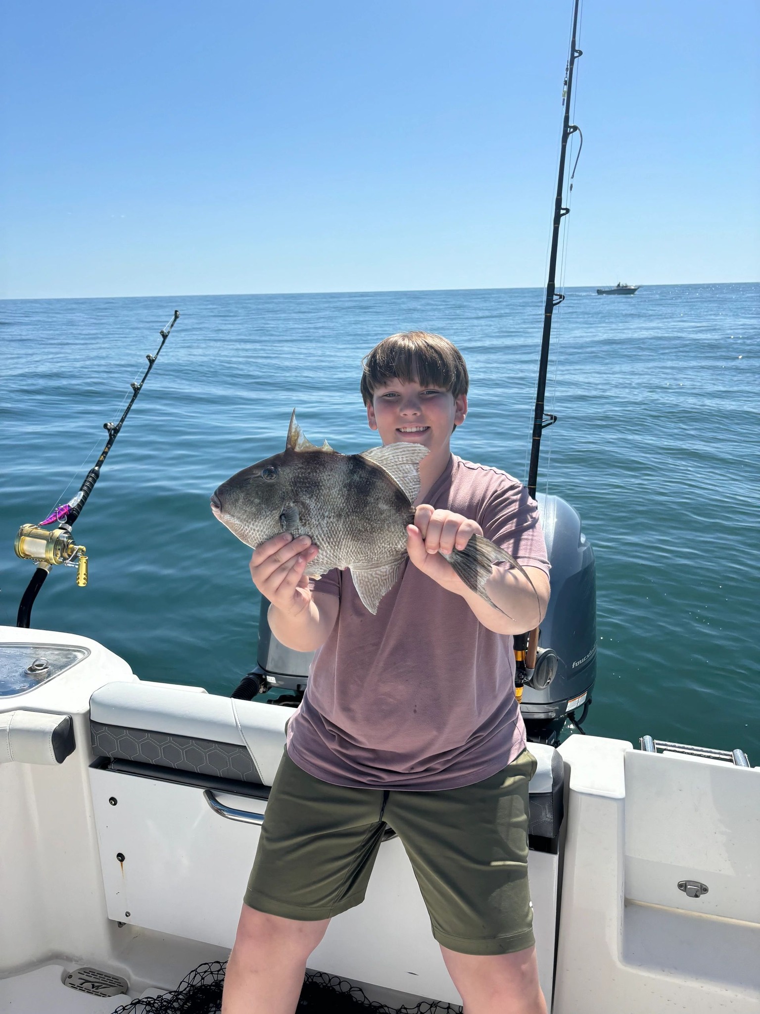Fishing for a grey triggerfish, 11 inches, in FL