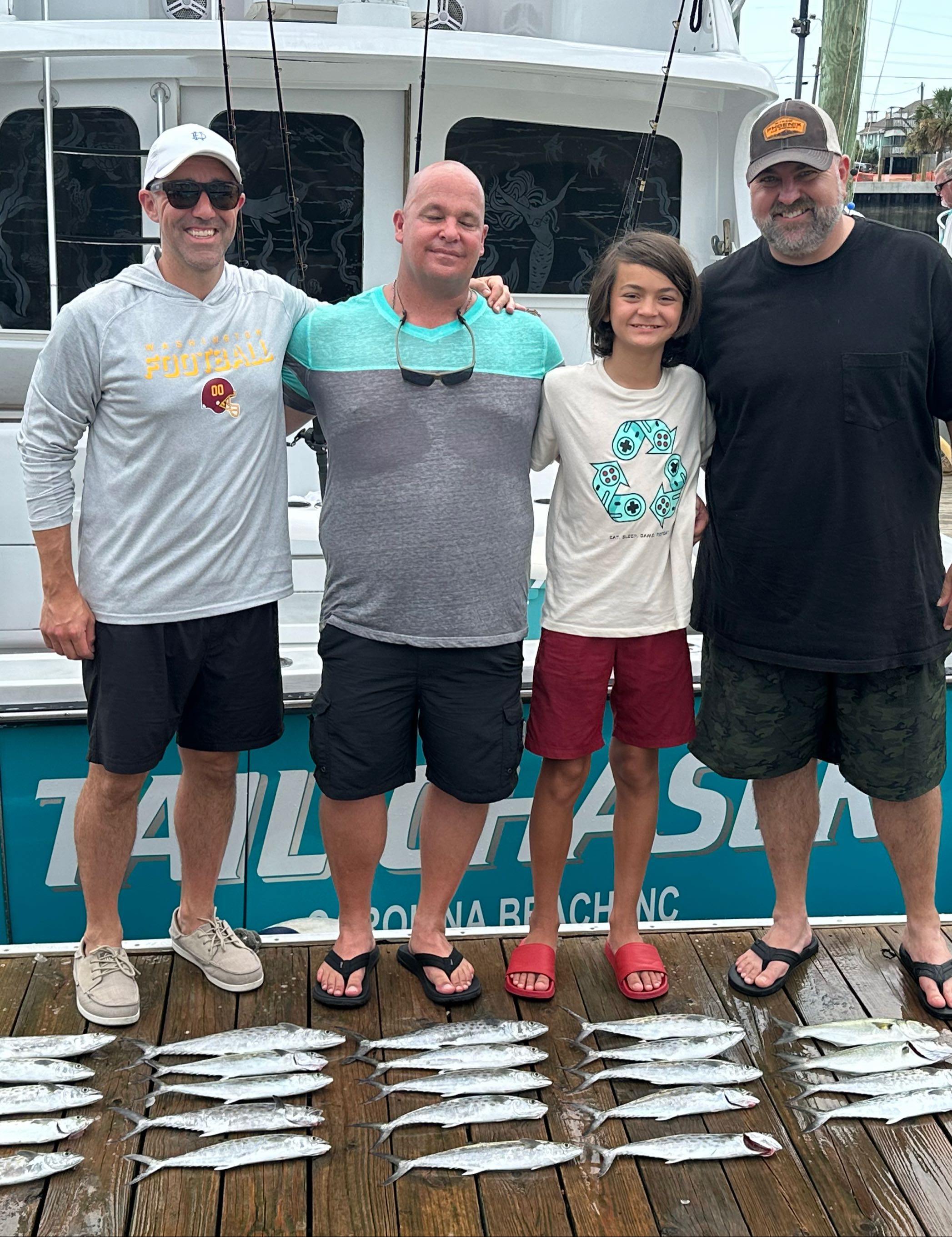 4 people fishing at Carolina Beach