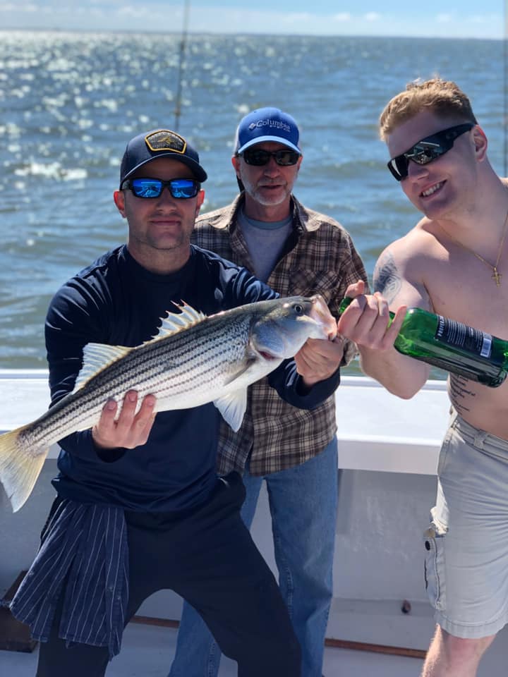 Striped bass caught while fishing in Deale