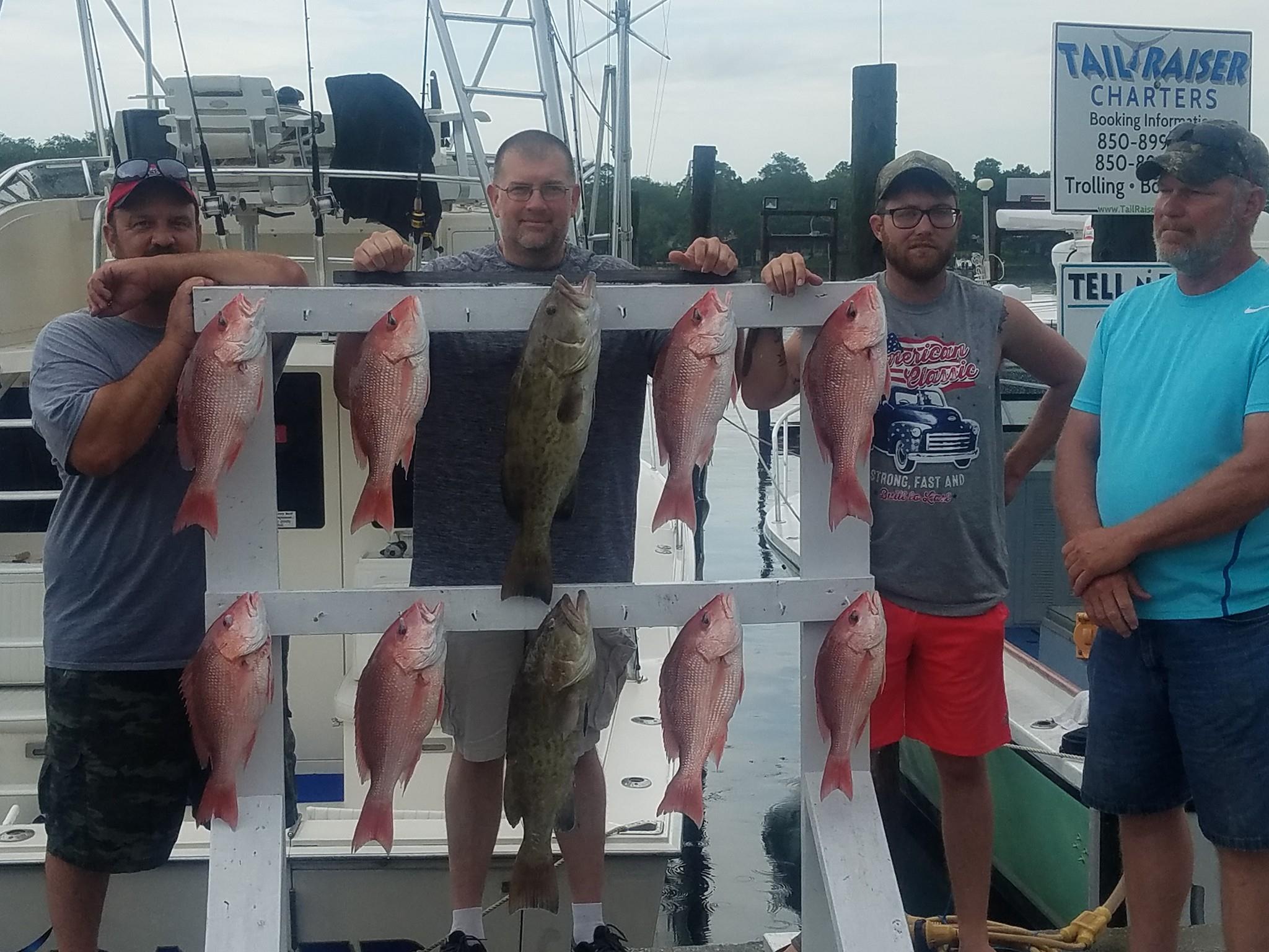 10 Gag Grouper fish caught by 4 people in Panama City