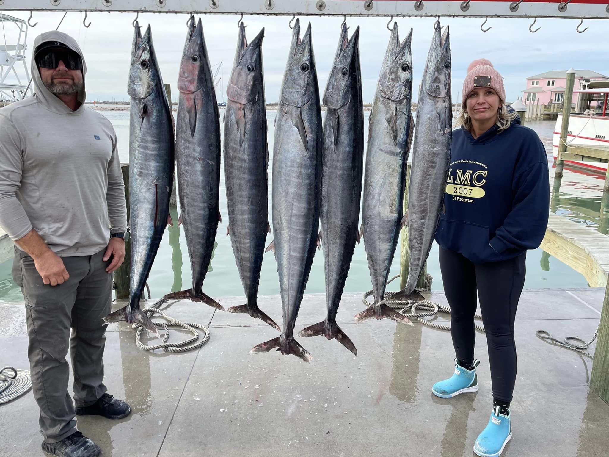 5 wahoo fish and king mackerel caught in TX