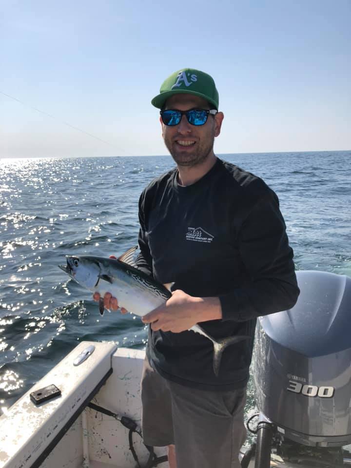 A photo of a little tunny, a small fish caught while fishing in NC.
