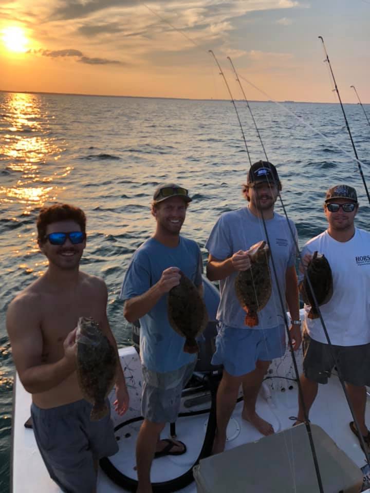 3 summer flounder fish caught at Wrightsville Beach