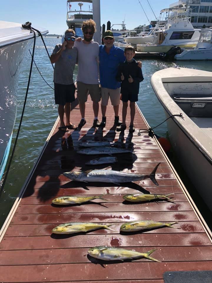 Two big fish caught during a fishing trip at Wrightsville Beach