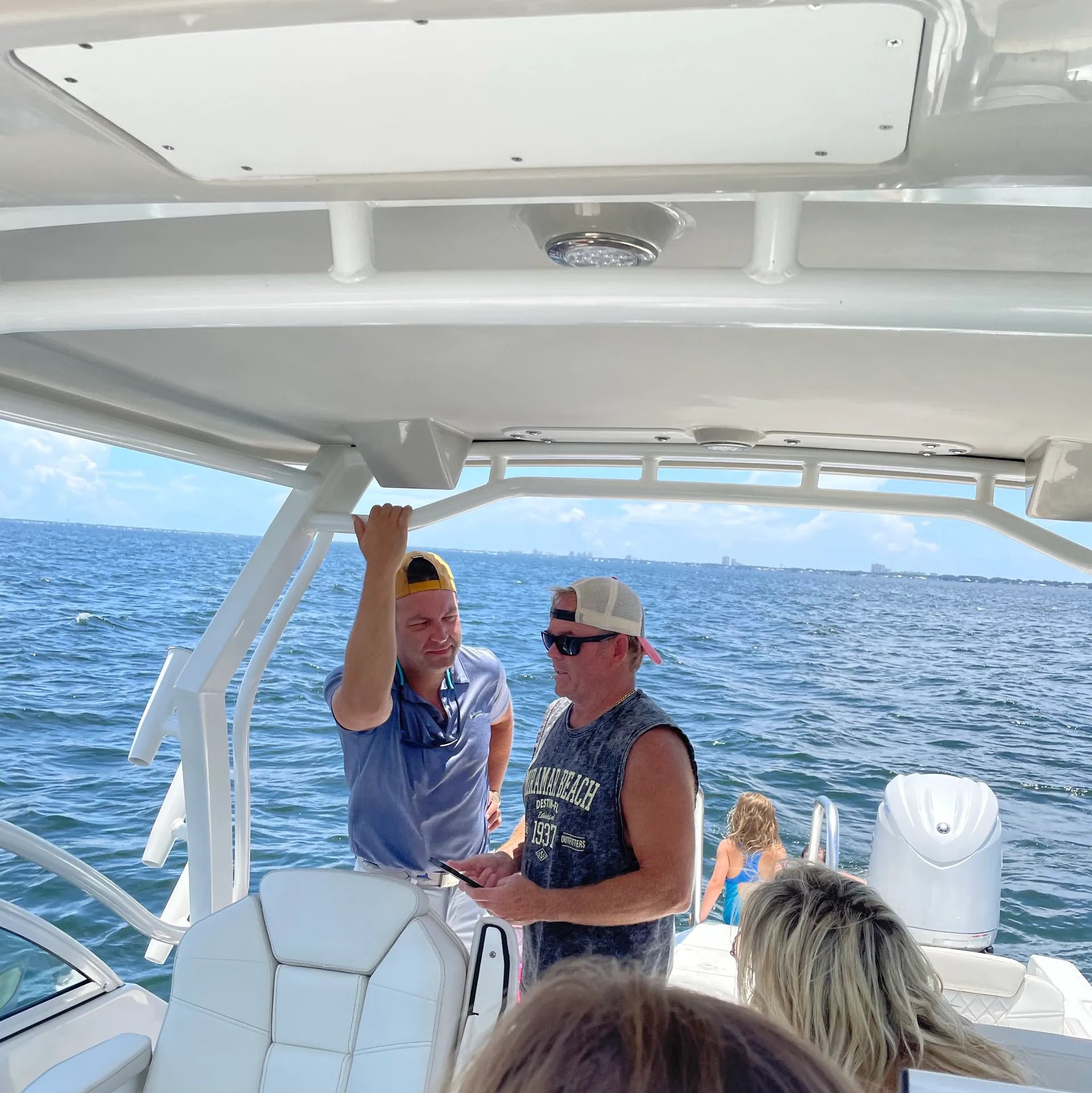 Two anglers enjoying a fishing tour in FL