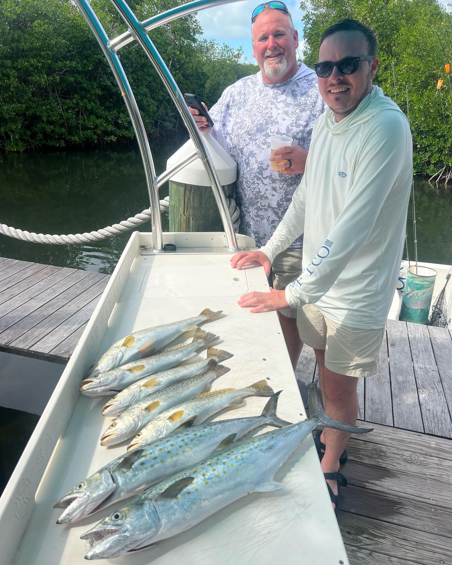 Two Spanish Mackerel, each measuring 29 inches, caught while fishing in Islamorada.