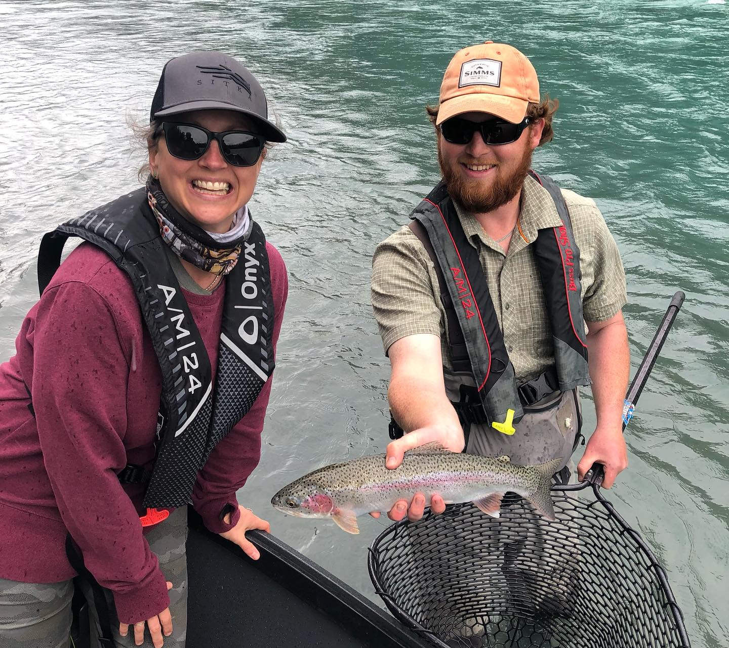 Angler with rainbow trout caught in Cooper Landing