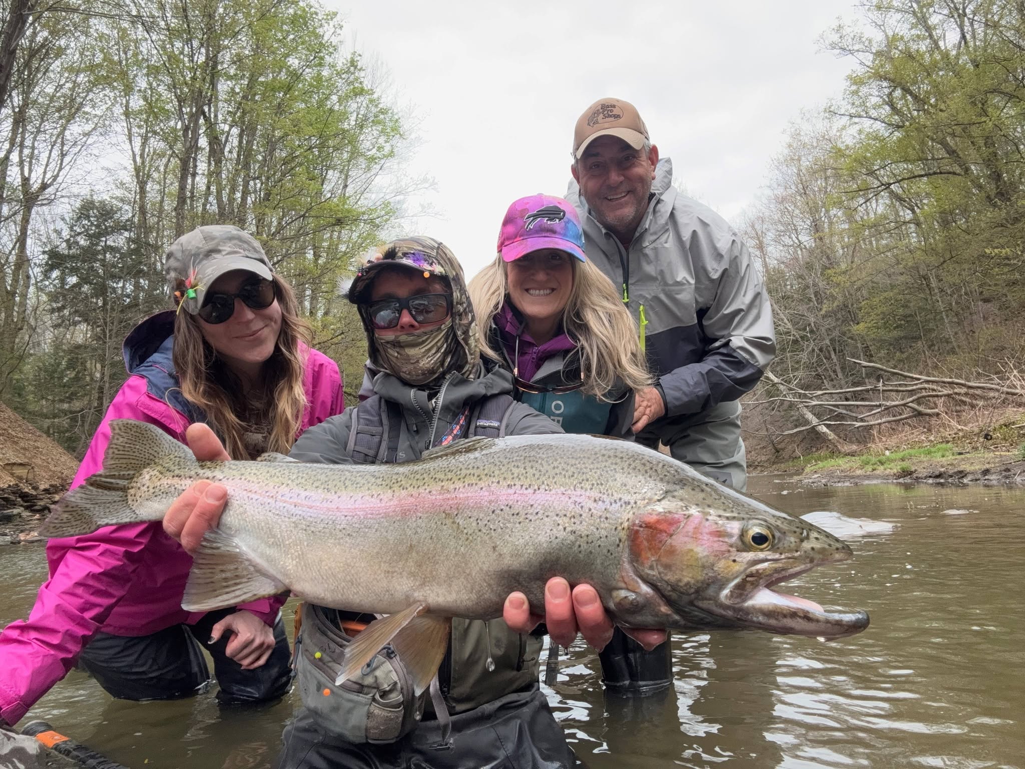 Rainbow trout catch displayed by fishing group in Angola NY