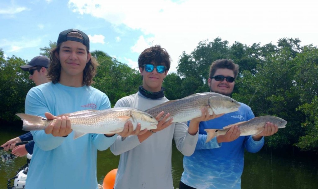 Redfish caught in FL by 4 anglers