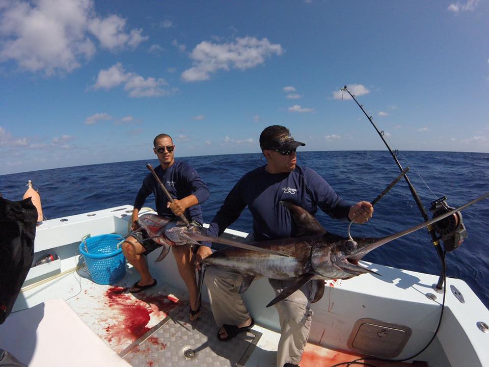 A swordfish caught in Pompano Beach during a fishing trip.