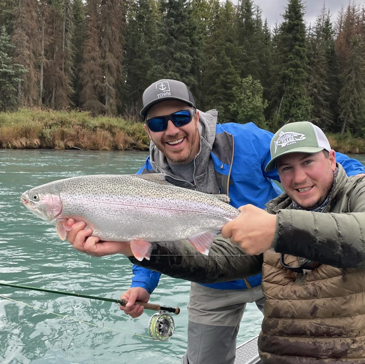 Rainbow trout caught while fishing in Alaska