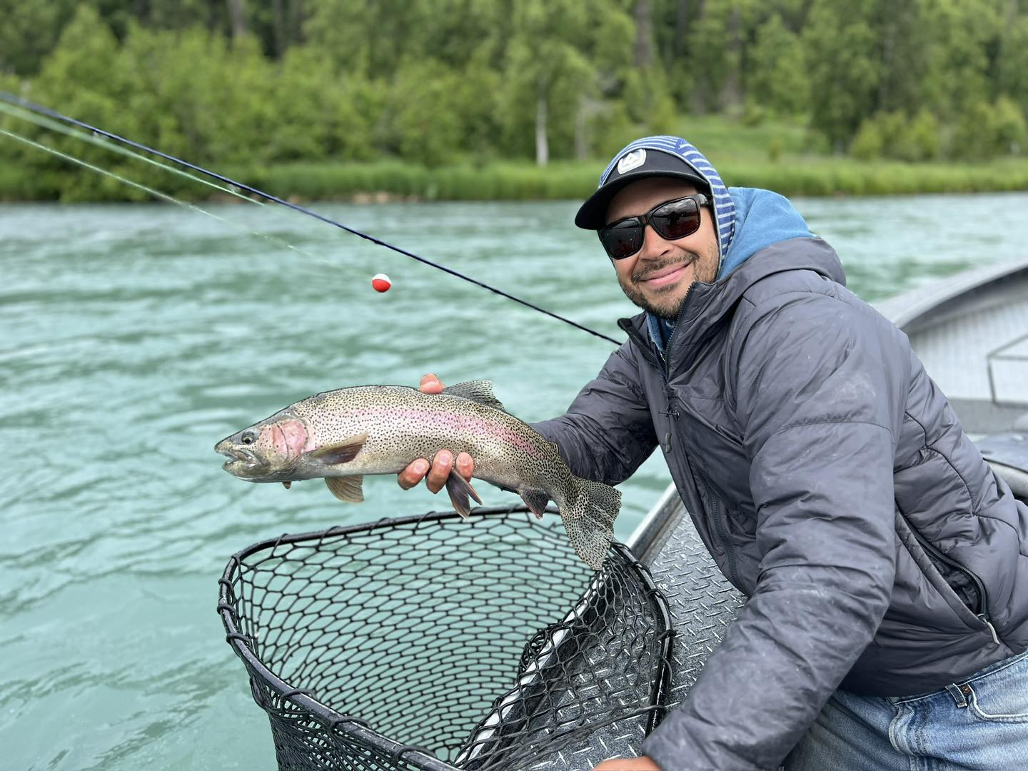 Fishing for a rainbow trout in Alaska