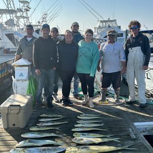 Eight friends fishing in Virginia Beach