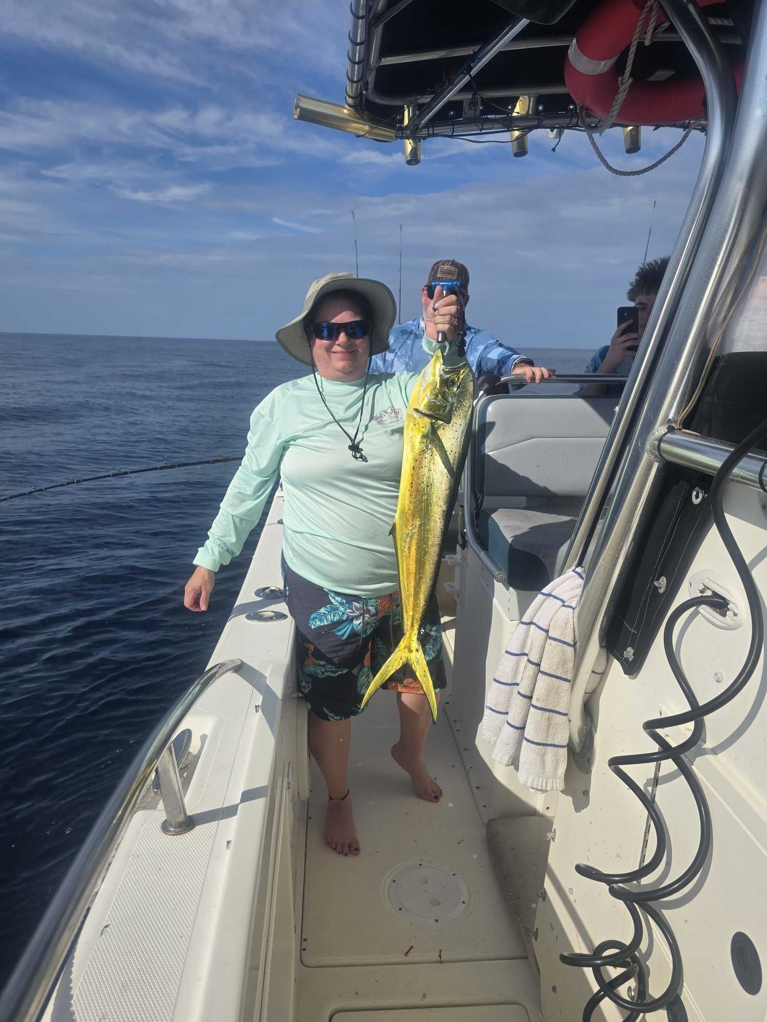 Mahi mahi catch displayed on fishing boat in Sebastian FL waters