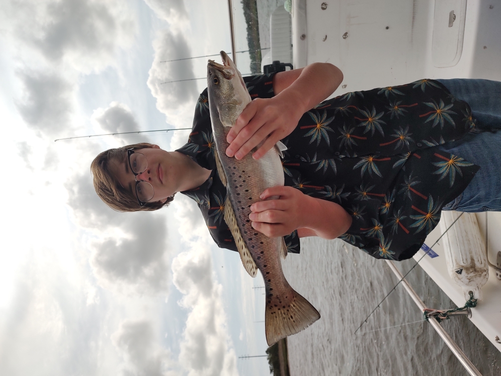 Spotted weakfish measuring 24 inches, caught in Savannah