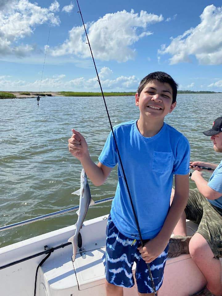 A single Atlantic Sharpnose Shark measuring 15 inches, caught in GA