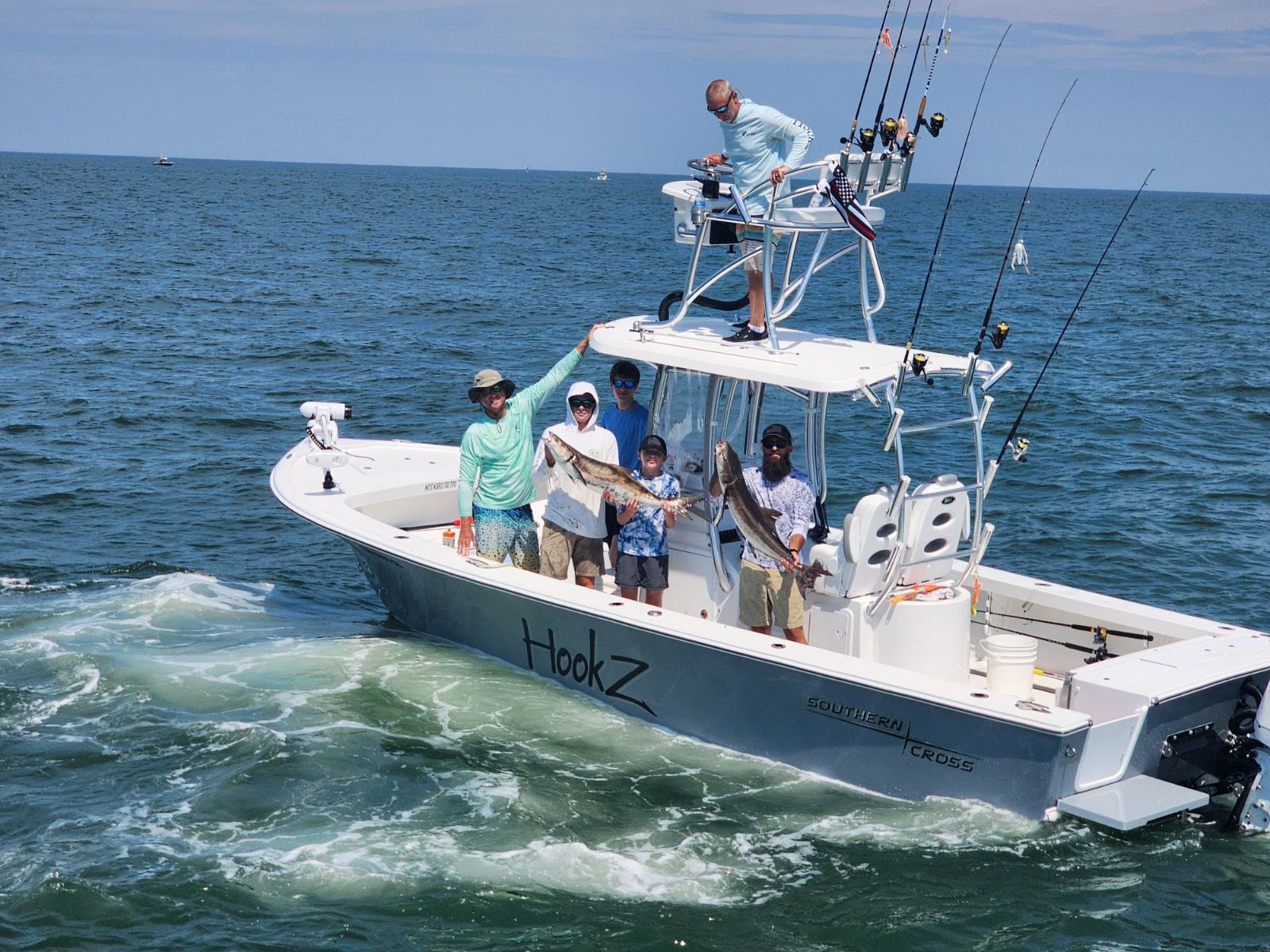 5 people on a fishing trip in Virginia Beach