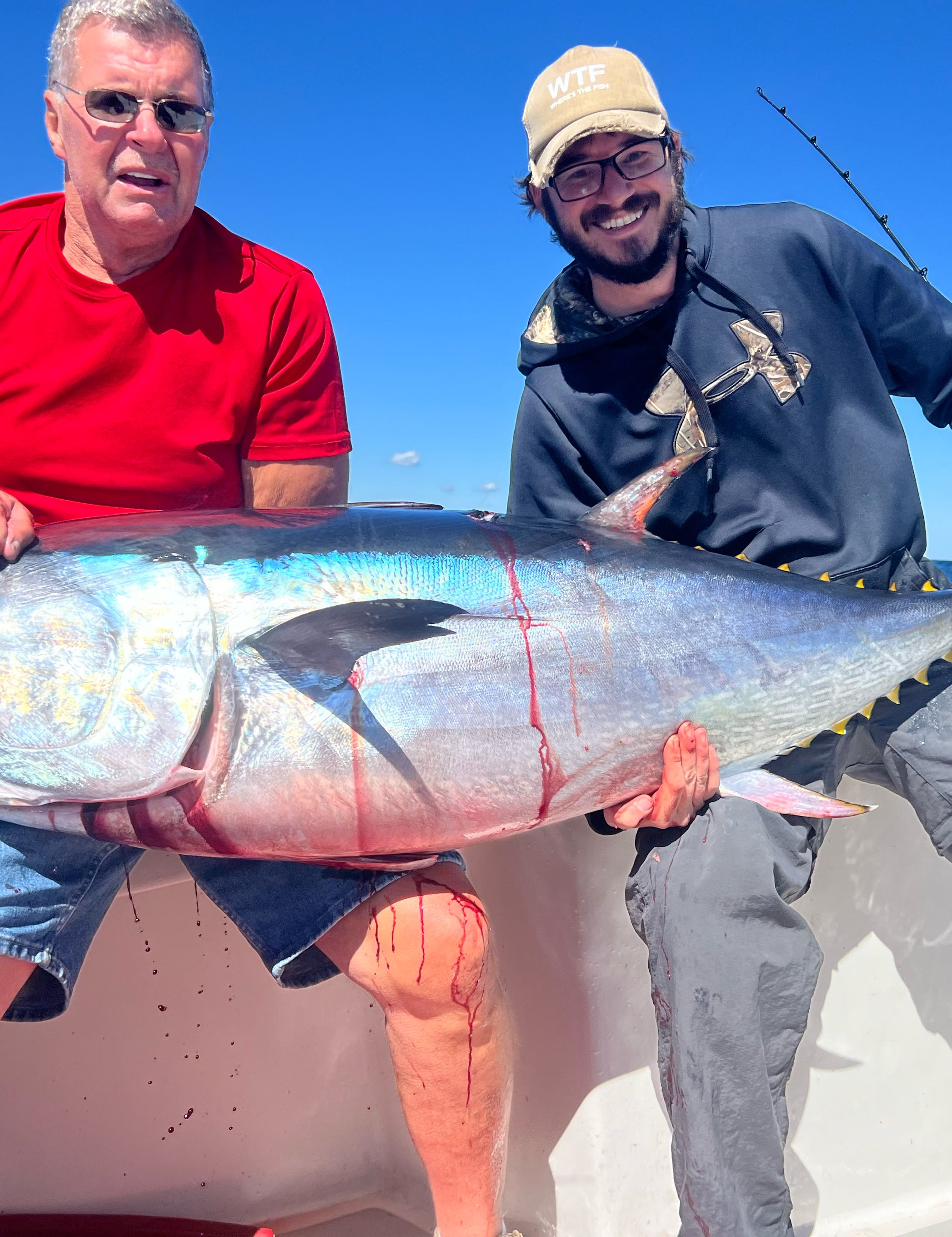 Blackfin tuna, 31 inches long, caught while fishing in NY