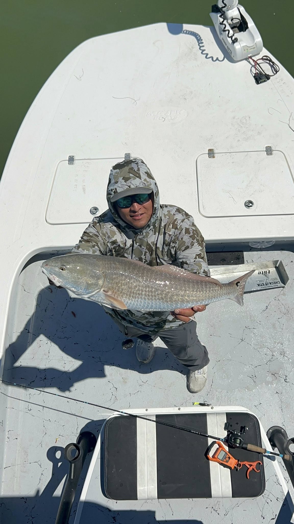 Redfish caught while fishing in Corpus Christi TX on boat deck