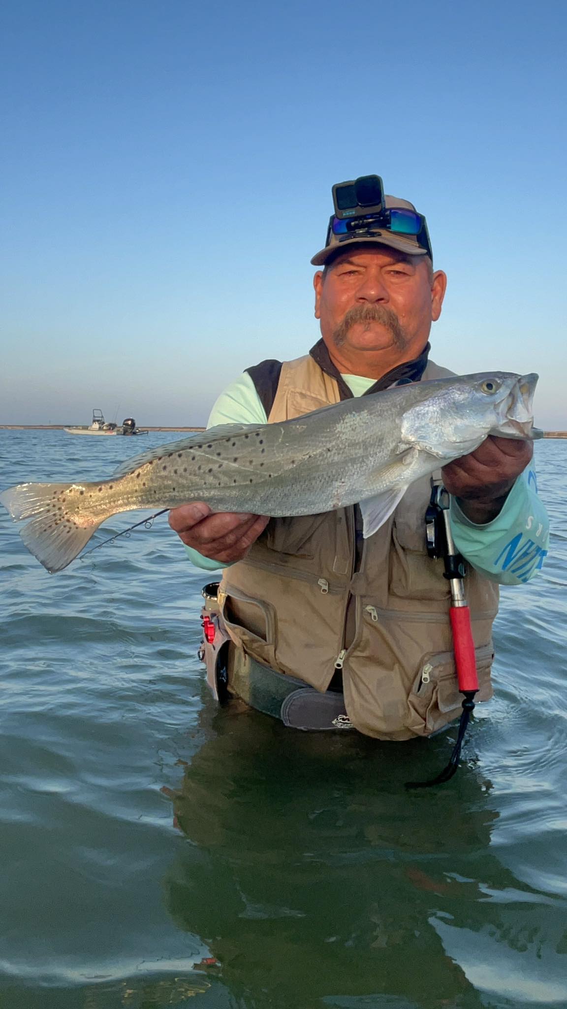 Speckled trout catch while wade fishing in Corpus Christi TX waters