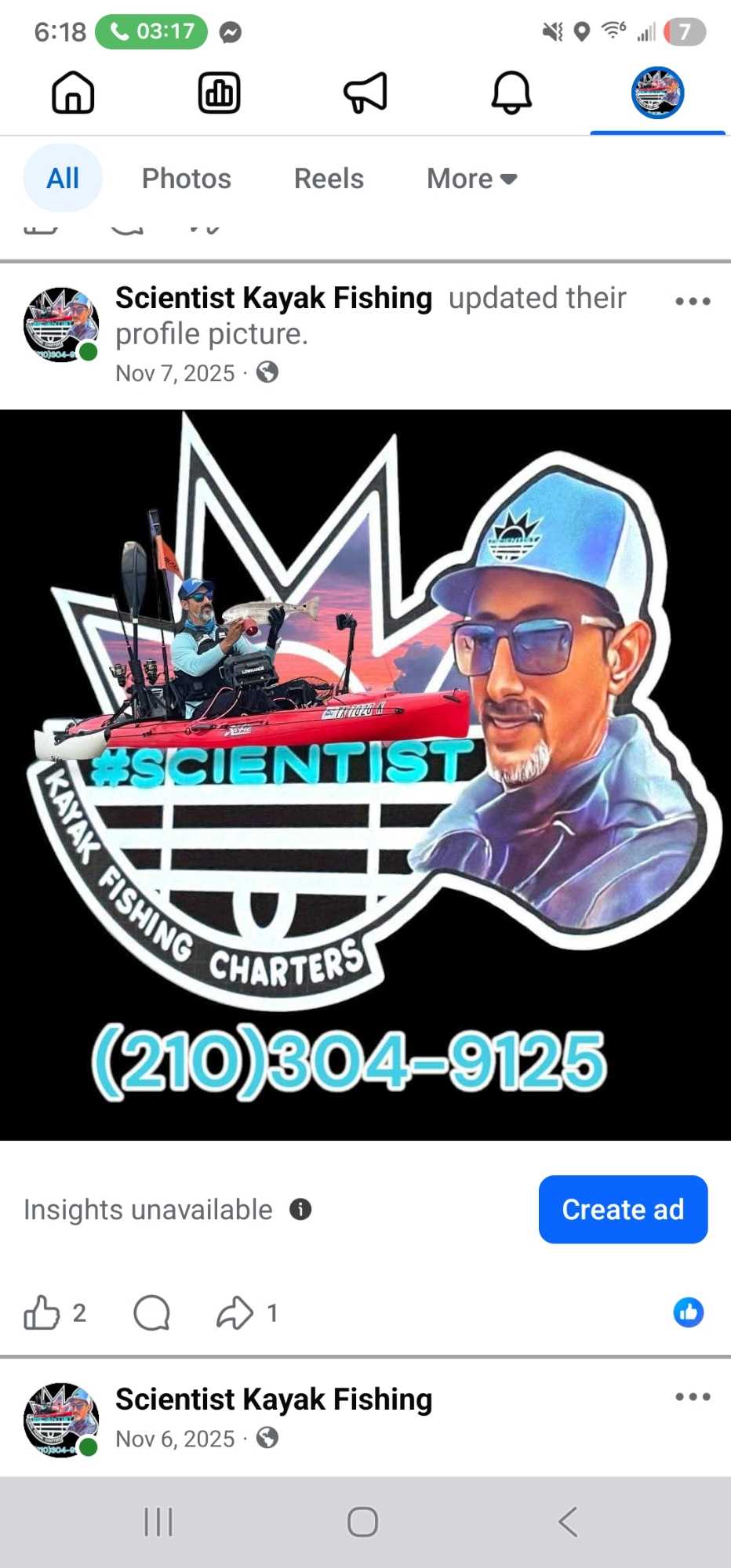 Scientist Kayak Fishing Charters logo featuring red kayak and guide portrait in San Antonio TX