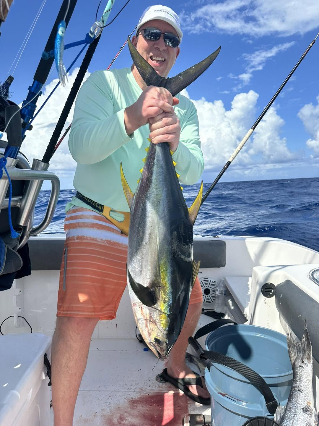 Yellowfin tuna caught fishing in Palmas del Mar Humacao on boat deck
