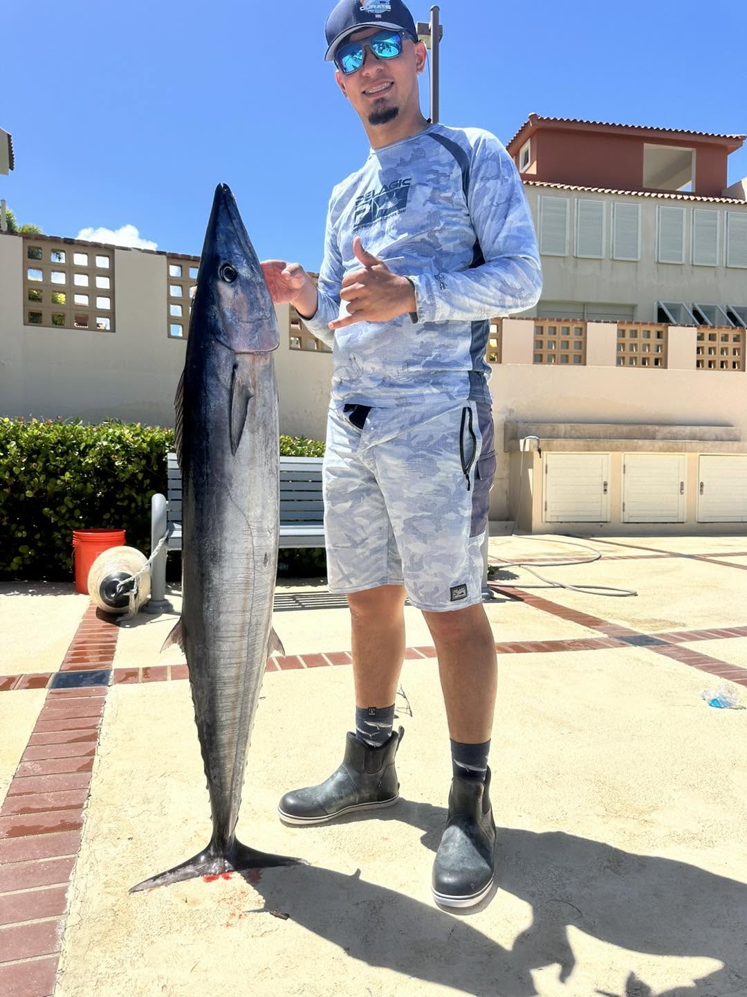 Vertical jigging fishing charter boat in Palmas del Mar, Humacao Puerto Rico waters