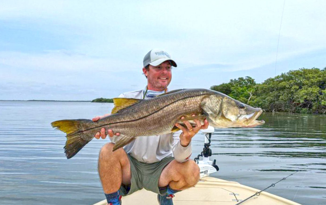 Snook caught while fishing in Holmes Beach, Florida