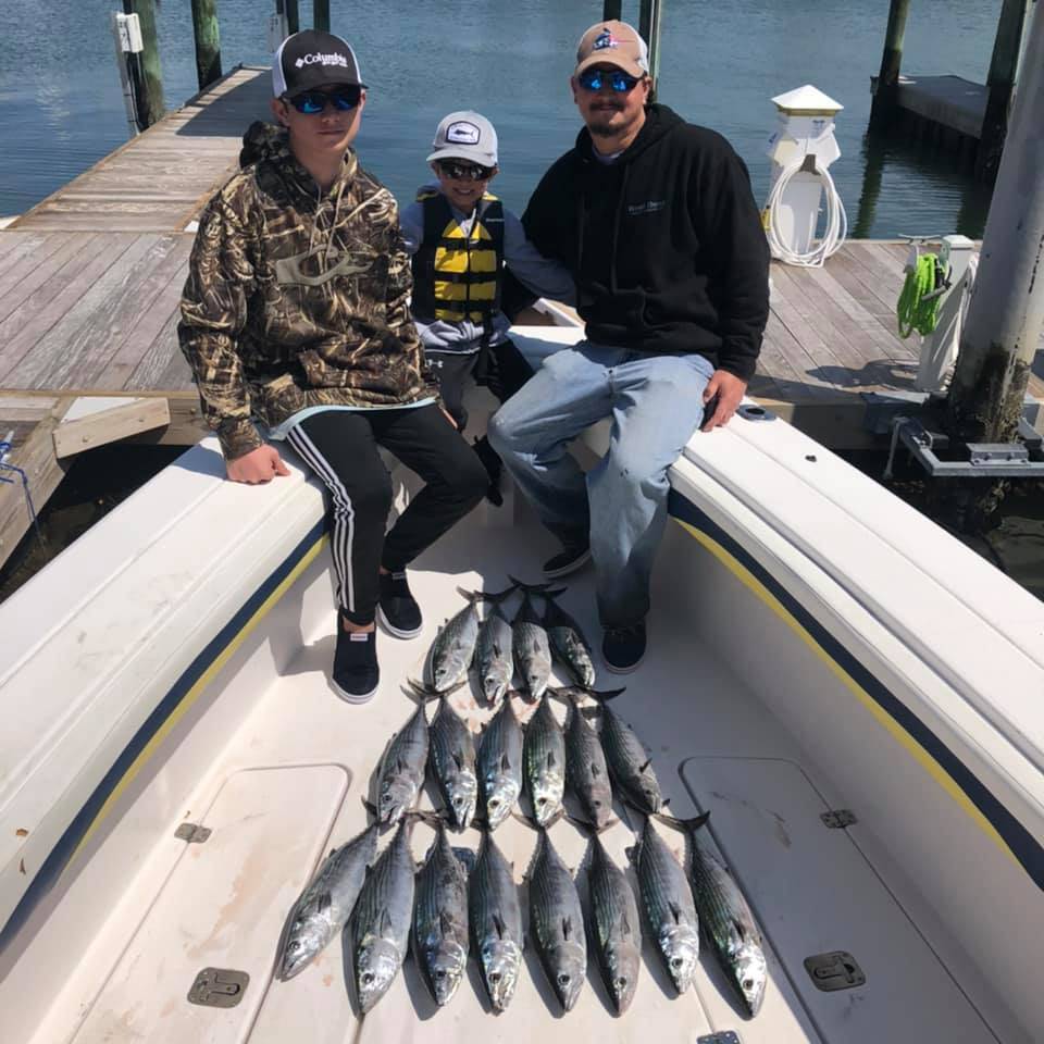 Three people fishing in Beaufort