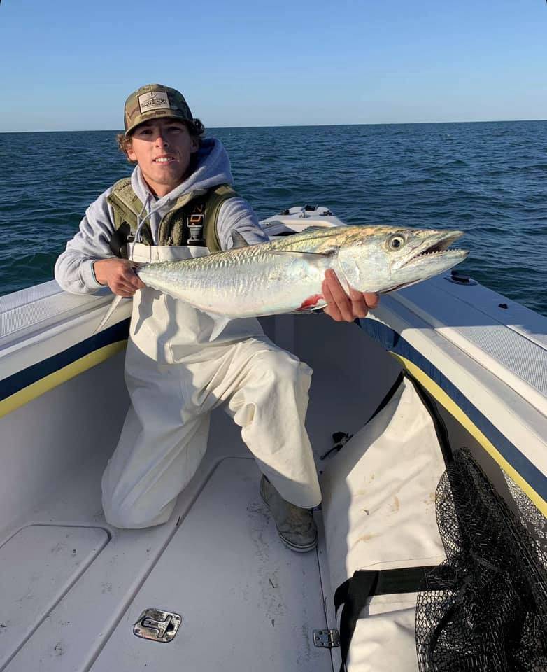Impressive catch of a King Mackerel fish measuring 22 inches, reeled in at Beaufort