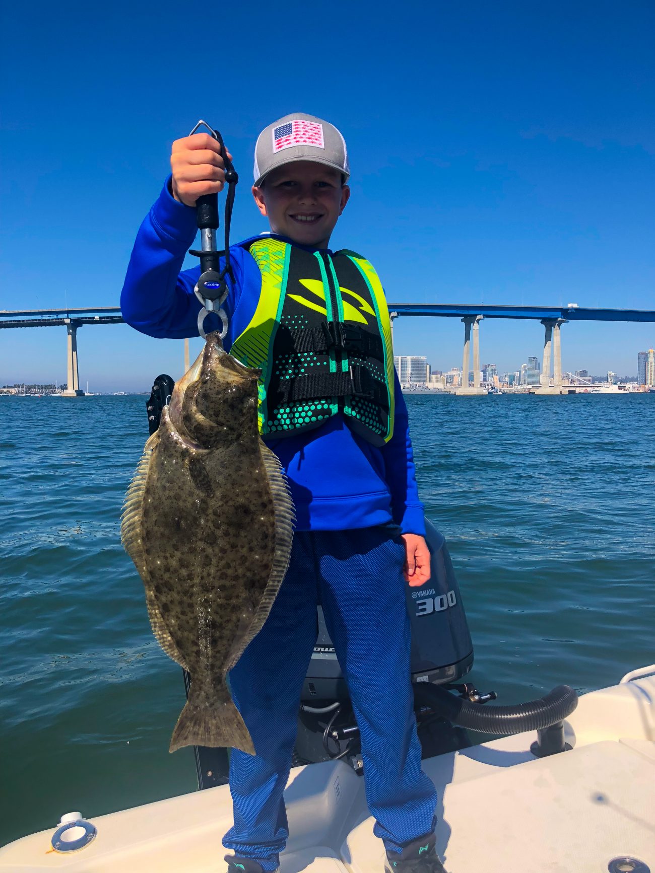 Photograph of a California Flounder, a 23-inch fish caught while fishing in CA.