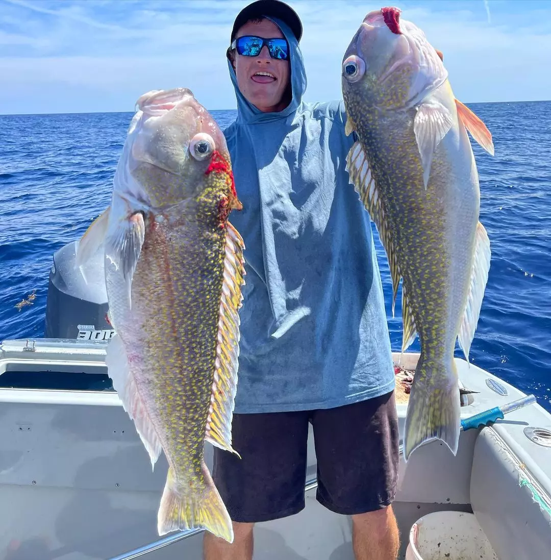Two big fish caught during a cruises and fishing trip in FL.